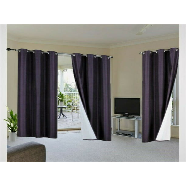 2PC NOA Foam Lined 100% Heavy Thick Blackout Grommet Window Curtain Panels 108" 